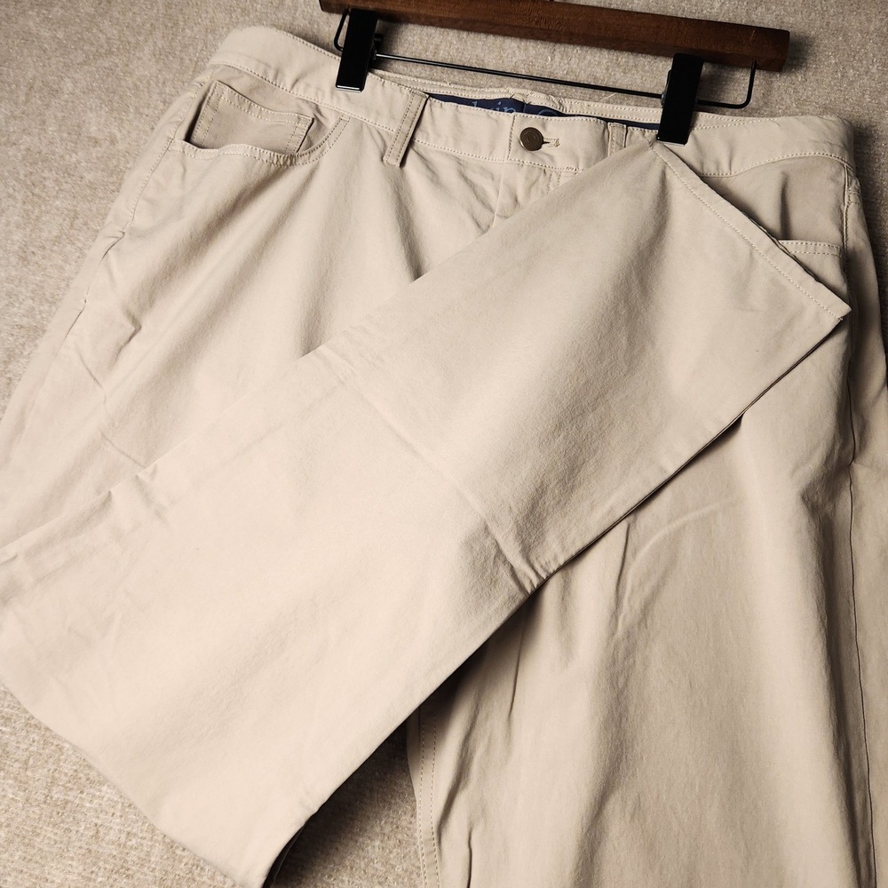 Vineyard Vines On The Go Pants Mens 38x32 Tan Khaki Straight Leg Performance